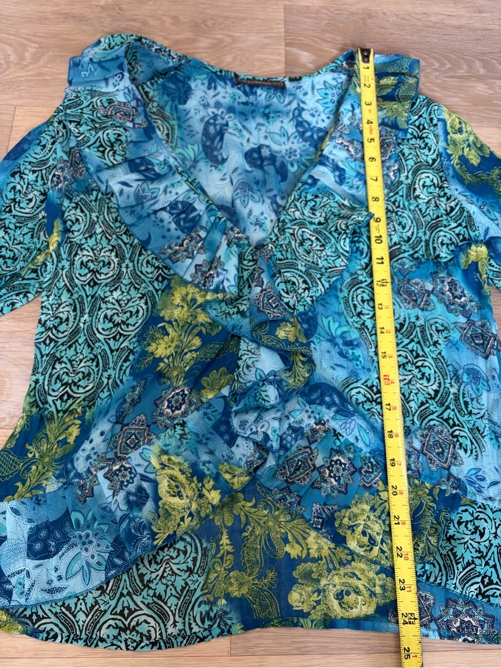 Elementz Ruffle Button Front Boho Blouse - Picture 5 of 6